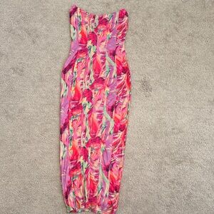 Vibrant Pink Purple & Green Women's Dress
